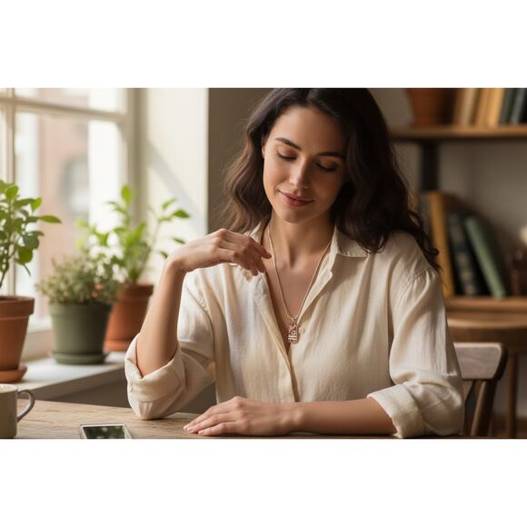 Dior Oblique Silver & Burgundy Dog Tag Pendant Necklace - Picture 5 of 5